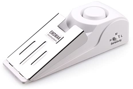 EMDMAK Door Stop Alarm with 120DB Siren Door Stop for Home & Travel (White) (Pack of 1)