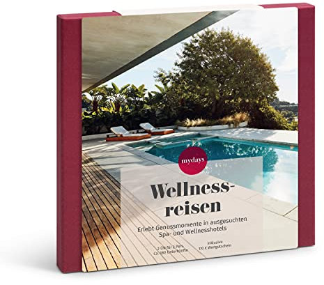 mydays Geschenkbox Wellnessreisen, Reise-Gutschein für 2 Personen, 2 Übernachtungen inkl. 170€ Guthaben für Kulinarik