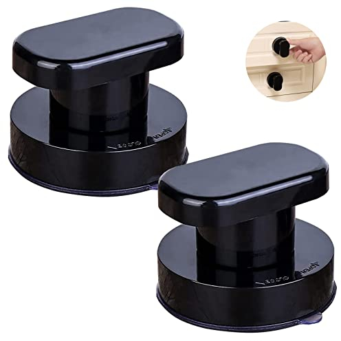 2 Pcs Schwarz Klebriger Türgriff Saugnapf Griff Für Glastür Tragbare Mobilität Griff Knöpfe Mit Starken Saugnapf Saugnapf Griff Tuer Für Glastür Schubladenschrank Schrank Kühlschranktür Balkontüren