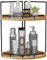 Dorhors 2-Tier Bathroom Counter Organizer,Vanity Counter Corner Shelf, Skincare, Wood Countertop Bathroom Storage and Organization for Kitchen (Brown)