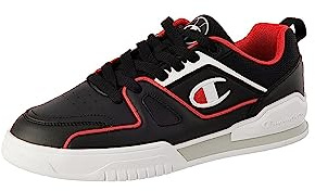 Champion Herren 3 Point Low Sneakers, Schwarz Weiß Rot Kk002, 42 EU