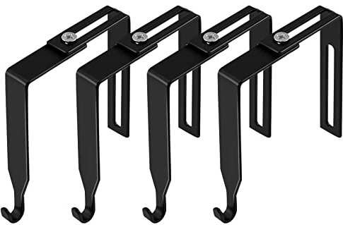 Verstellbare Schrankhaken Türhaken Universal Trennwandhaken Aufhänger Set, 4 Stück Ohne Bohren Kleiderhaken aus Metall mit Schraubendreher Passend für Panel Dicke 3,5 bis 6,1 cm