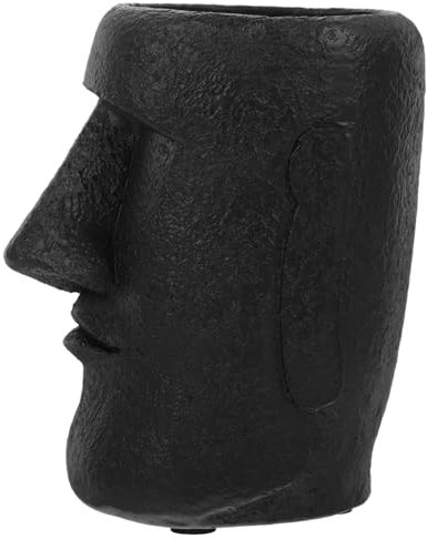 Gogogmee Easter Island Moai Statue Succulent Planter Pot Human Face Flower Pot for Desktop Home Decor Cool Moai Figurines Pen and Brush Holder