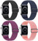 SOiiKE 4 Pack Bracelet Compatible avec Bracelet Apple Watch 38mm 40mm 41mm pour Femme Homme, Remplacement Réglable Sport en Nylon Elastique pour iWatch Series SE/9/8/7/6/5/4/3/2/1