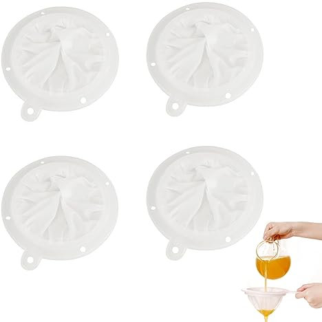 Forlush 4 Pezzi Filtro a Rete, Filtri A Rete In Nylon, Filtro A 100 200 300 400 Mesh Rete, per Filtrare Latte di Soia, Caffè E Succhi di Frutta Ecc