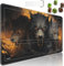 JVGFYNKL TCG Spielmatte, Spielmatte mit Zonen, 61 x 35,6 cm, rutschfestes Gummi für MTG-Spielmatte mit Kordelzug, Reisetasche und 6 Würfel, wilder Wolf für MTG-Matte, Kartenspiel-Spielmatten