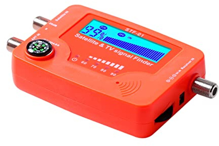 HUIOP 2 in 1 Satellite and TV Signal Finder LCD Digital Satellite Finder Portable TV Antenna Signal Strength Meter Signal Finding Meter with Compass Alarm Buzzer