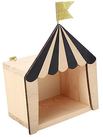 HOOTNEE Holzhaus Deko Zirkushütte Aus Holz Regal Kinderzimmer Wohnzimmer Ornament Fröhliche Party