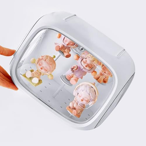 RHBLME Vitrine für Figuren, Vitrine für Popmart mit verstellbarem Präsentationsständer, staub- und feuchtigkeitsbeständige Minifigur Vitrine mit Tür Kompatibel mit LEGO Collectibles Actionfiguren