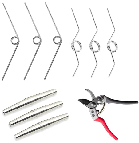 DHWEKU 9 Pezzi Molla di Ricambio per Cesoie, Forbici Molla di Ricambio, Forbici in Acciaio Inox Volute Molla, Forbici da Potatura A Forma di V Molle di Ricambio, per Potatrice da Giardino,3 Stili