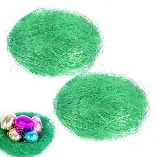 Herbe de Pâques Naturelle d'herbe de Pâques Verte Papier Déchiqueté Déco Paques Fausse Herbe Paques Couleurs - Set d'herbe de Paques pour Décoration Élégante et Authentique