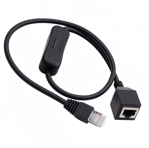 xiwai Cavo di prolunga RJ45 da maschio a femmina CAT6 8P8C STP UTP con interruttore singolo on/off 304 cavo patch di rete LAN Ethernet, 60 cm