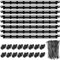 Zonon 8 Sets Rack Cable Management Tie Bar Kit Includes 8 Pack 1U Tie Bars, 50 Zip Ties, 16 Cage Nuts & 16 Screws Works with 19 Open Frame Racks Enclosure Network Cabinet Mount Wire Management