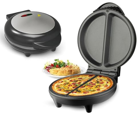 OZTYSGXM Forno Elettrico per Pizza Banco Interni - 850w Macchina per Pizzaioli con Piastre Antiaderenti, Riscaldamento Uniforme/Maniglia/Facile Pulire, per Frittata Pane Torta