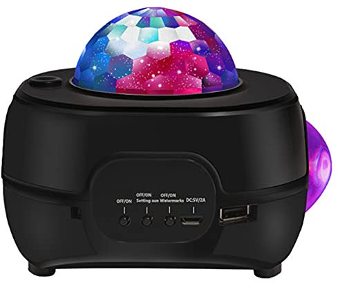 Kznifmk Tramonto Colorato Stellato Rosso Proiettore Luce Notturna Lettore Musicale Modello Ad Acqua Lampade di Proiezione Decorazione della Stanza di Natale