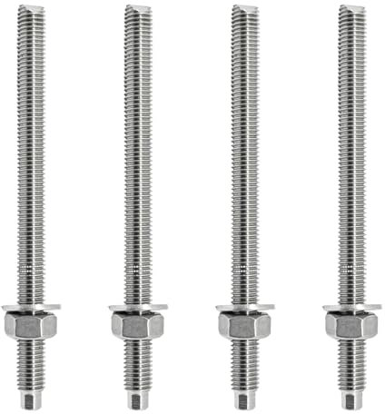 MKT Ankerstange Verbundanker Bolzenanker Verbundbolzen - 4 Stück Größe: M8 x 110mm zur Verankerung großer Lasten im gerissenen und ungerissenen Beton Schwerlastanker Ankerbolzen aus Edelstahl V4A