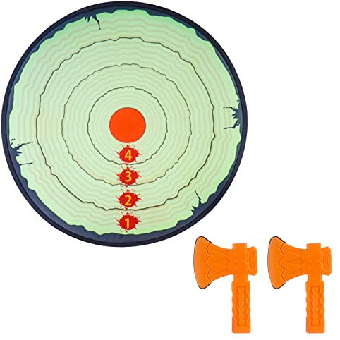 Foam Axe Throwing Game Set Indoor Outdoor Family Activity Toy For Kids Adults Party Games (Orange, One Size)