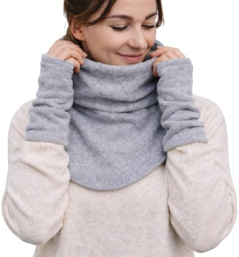 Hoppediz Schalkragen und Handstulpen Set, stone | Wärmt Hals und Hände, besonders gut geeignet beim Tragen mit Tragetuch und Babytrage oder als modisches Accessoire, universal