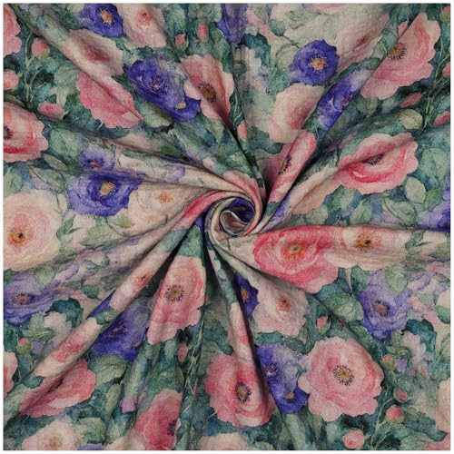 Musselin Blumenmuster Double Gauze ab 0,5m x 1,32m Baumwolle Oeko-Tex Meterware Mulltuch Sommerstoff