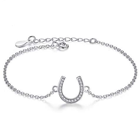 Gold Gala Einstellbar Armband 925 Sterling Silber Mädchen Damen (Hufeisen)