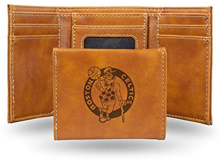 Rico Industries NBA Portefeuille à Trois Plis gravés au Laser Marron, Marron (Marron) - LETRI74001BR
