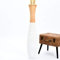 Leewadee Grand Vase A Poser Au Sol pour Branches Décoratives De Pampa, Vase en Bois De Manguier, 110 cm, écru Blanc