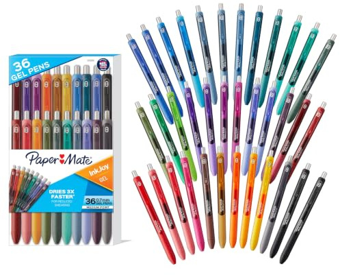 Paper Mate InkJoy Gel Pens, Retractable, Medium Point (0.7 mm), 36 Count - Office Supplies, Smooth, Colorful Ink