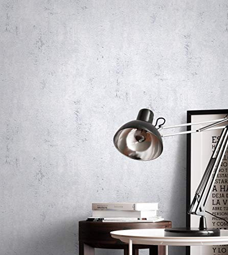 NEWROOM Tapete Grau Vliestapete Beton - Betonoptik Industrial Putz Zement Putzoptik Bauhaus Einfarbig inkl. Tapezier-Ratgeber