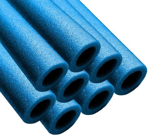 Clever Leon 8 Tubi in Schiuma per Trampolino 180 cm (8 Barre), Protezione per Aste di Trampolino, Copertura in Gommapiuma per Aste, Imbottitura in Schiuma (Blu)