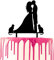 CARISPIBET wedding cake topper bride & groom kissing with two cats by their side acrylic silhouette