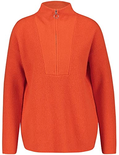 Gerry Weber Damen Pullover mit Troyerkragen Langarm, überschnittene Schultern unifarben Pumpkin 44