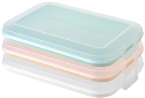 Engelland 3er Set Aufschnitt-Dosen mit integrierter Servierplatte, Frischhaltedose, Aufbewahrungsbox, Lebensmittelbehälter, Aufschnitt-Box, stapelbar, BPA-frei, Küchenbedarf, Kunststoff, Bunt