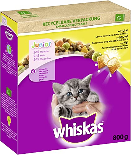 WHISKAS® Karton Trocken Junior mit Huhn 800g