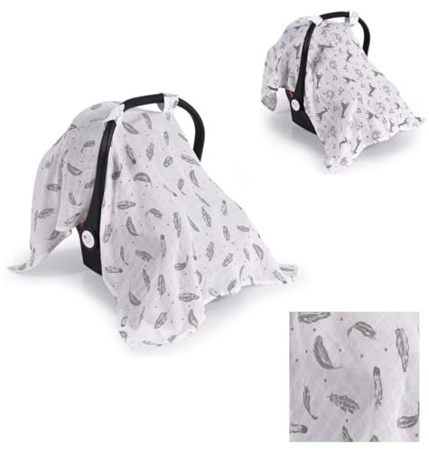 Cangaroo Babyschale Abdeckung, Sonnenschutz, atmungsaktiv, waschbar, ab Geburt, Farbe:weiß