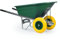 KCT 160L XL Twin Wheel Wheelbarrow Green - Heavy Duty Garden/Stable Yard/Builders Barrow with Puncture Proof Tyres