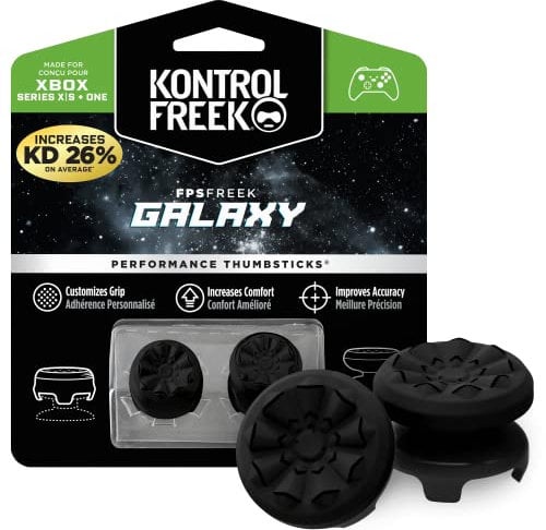 KontrolFreek FPS Freek Galaxy Black für Xbox One und Xbox Series X Controller - 2 Performance Thumbsticks - 1 High-Rise, 1 Mid-Rise - Schwarz (Limited Edition)