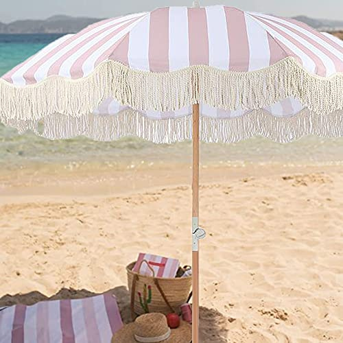2M Luxus-Retro-Freiluft-Sonnenschirm,Quasten-Garten-Sonnenschirm,Hawaii-Strandschirm,Multi-Winkel-Anpassung, Freizeit, Terrasse, Villa, Gartenschirm (Ohne Basis)