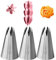 1M Piping Nozzle,Seamless 1M Icing Nozzle,Nozzles for Cake Decorating 1M,Open Star Piping Tip,Stainless Steel,3 Pcs