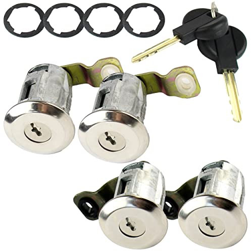 4 serrures de porte compatibles pour Berlingo 1 et Partner 1 (1996-2008) Barillet de porte avec double de clés | 4162Q4 | 9170CX | 4161H9 | 9170CW