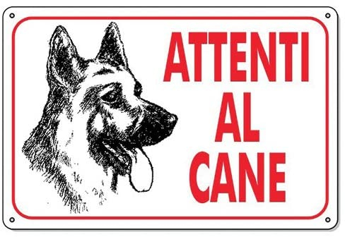 Cartello 20cm x 30cm - Resistente UV - Impermeabile - Facile da installare - Fori inclusi (ATTENTI AL CANE)