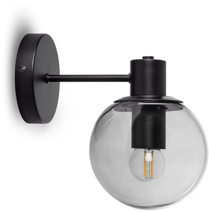 LEDKIA LIGHTING Wandleuchte für draußen aus Metall und Glas Yanbu Schwarz E27