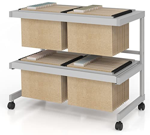 bümö Hängeregistratur mit Rollen als fahrbare Ablage von Hängemappen in grau