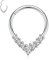 AROWRO Septum Ring 16G Daith Piercing Schmuck - Silber Conch Smiley Orbital Nasen Ringe 10mm - Septum Clicker Hoops Knorpel Ohrringe
