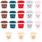 SUNNYCLUE 18 Pcs Silicone Focal Beads - Coffee Cup Print, Large Flatback, Colorful Shaped, Cartoon Rubber Chunky Beads for Pens, Lanyards, Keychain Making Supplies