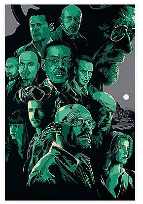 Breaking Bad Poster TV-Show-Poster, 12 Leinwand-Poster, Wandkunst, Dekor, Bild, Gemälde für Wohnzimmer, Schlafzimmer, Dekoration, 30 x 45 cm