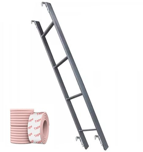 Bunk Bed Ladder Universal Bunk Bed Slanted Ladder Silver, Hook-on RV Adjustable Ladder with Non-slip Step Pad, Loft Bed Ladder for Travel Trailer/Dorm (Color : Hanging, Size : 116cm (45 5/8))