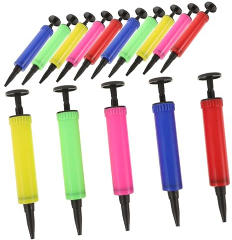 Abaodam 15 Piezas Inflador De Empuje Mini De Mano Bomba Manual para Globos Mano De La Bomba De Aire del Globo Compresor De Aire De Globo Mini Fútbol El Plastico Baloncesto Soplador