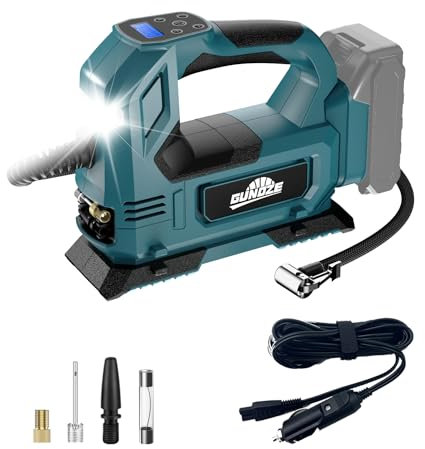 Kabelloser Reifenfüller, Luftkompressor für Makita 18 V Akku, 160 PSI tragbares LED-Licht, Handluftpumpe mit digitalem Manometer für Autos, Motorräder, Fahrräder, Sportbälle (Batterie nicht im