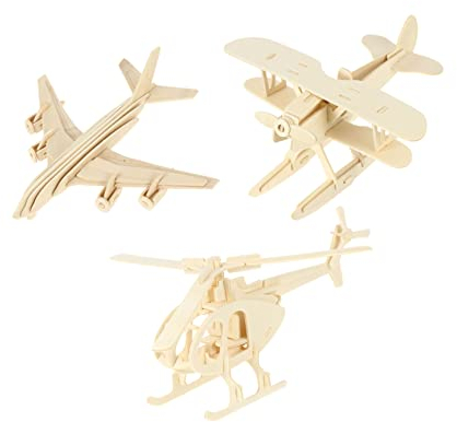 SAFIGLE Puzzle Spielzeug Flugzeug Modellbausatz Holz Lernspielzeug Für Junge Mädchen Koordinationsfähigkeit Handwerkliches Geschick Entwickeln Zusammenbau Spaß Erlebnis