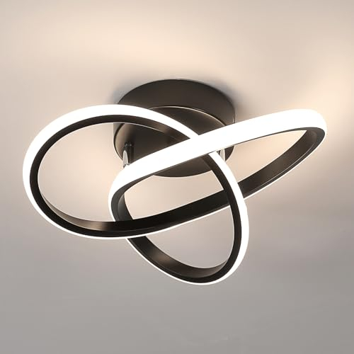 Comely Deckenlampe LED, 30W 3300LM LED Deckenleuchte Modern, 4500K Neutralweiß Schwarze Acryl LED Deckenbeleuchtung für Wohnzimmer Schlafzimmer Küche